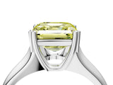 White gold Fancy Yellow Asscher  Solitaire Diamond Ring with Six-Prong Cathedral Setting_36