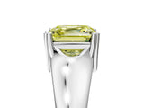 White gold Fancy Yellow Asscher  Solitaire Diamond Ring with Six-Prong Cathedral Setting_37