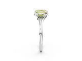 White gold Fancy Yellow Asscher  Solitaire Diamond Ring with Six-Prong Setting and Tapered Band_19