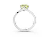 White gold Fancy Yellow Asscher  Solitaire Diamond Ring with Six-Prong Setting and Tapered Band_20