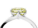 White gold Fancy Yellow Asscher  Solitaire Diamond Ring with Six-Prong Setting and Tapered Band_21