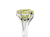 White gold Fancy Yellow Asscher  Solitaire Diamond Ring with Six-Prong Setting and Tapered Band_22