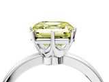 White gold Fancy Yellow Asscher  Solitaire Diamond Ring with Six-Prong Setting on a Classic Band_41