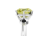 White gold Fancy Yellow Asscher  Solitaire Diamond Ring with Six-Prong Setting on a Classic Band_42