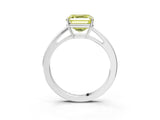 White gold Fancy Yellow Asscher  Solitaire Diamond Ring with Split Shank and Four-Prong Setting_27