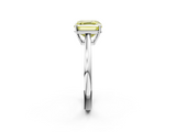 White gold Fancy Yellow Asscher  Solitaire Diamond Ring with Split Shank and Four-Prong Setting_39
