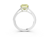 White gold Fancy Yellow Asscher  Solitaire Diamond Ring with Split Shank and Four-Prong Setting_40