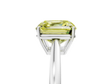 White gold Fancy Yellow Asscher  Solitaire Diamond Ring with Split Shank and Four-Prong Setting_42