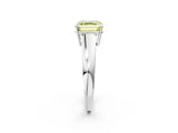 White gold Fancy Yellow Asscher  Solitaire Diamond Ring with Tapered Band and Four-Prong Setting_68