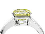 White gold Fancy Yellow Asscher  Solitaire Diamond Ring with Tapered Band and Four-Prong Setting_70