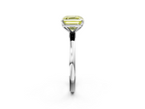 White gold Fancy Yellow Asscher  Solitaire Diamond Ring with Thin Band and Four-Prong Setting_56