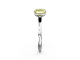White gold Fancy Yellow Asscher  Solitaire Diamond Ring with Thin Band and Four-Prong Setting_72