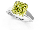 White gold Fancy Yellow Asscher  Solitaire Engagement Ring with Four-Prong Setting and Tapered Band_21