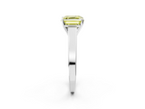 White gold Fancy Yellow Asscher  Solitaire Engagement Ring with Four-Prong Setting and Tapered Band_22