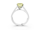 White gold Fancy Yellow Asscher  Solitaire Engagement Ring with Four-Prong Setting and Tapered Band_22