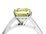 White gold Fancy Yellow Asscher  Solitaire Engagement Ring with Four-Prong Setting and Tapered Band_24