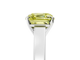 White gold Fancy Yellow Asscher  Solitaire Engagement Ring with Four-Prong Setting and Tapered Band_25