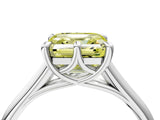 White gold Fancy Yellow Asscher  Solitaire Engagement Ring with Six-Prong Setting and Classic Band 4