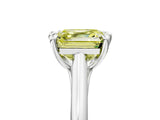 White gold Fancy Yellow Asscher  Solitaire Engagement Ring with Six-Prong Setting and Classic Band 5