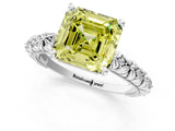 White gold Fancy Yellow Asscher  Solitaire Floral Milgrain Engagement Ring_32