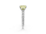 White gold Fancy Yellow Asscher  Solitaire Floral Milgrain Engagement Ring_33