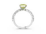 White gold Fancy Yellow Asscher  Solitaire Marquise Side Stone Prong Setting Ring_21