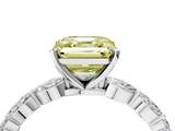 White gold Fancy Yellow Asscher  Solitaire Marquise Side Stone Prong Setting Ring_21