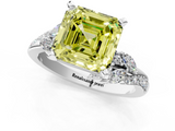 White gold Fancy Yellow Asscher  Solitaire Marquise Twist Band with Six-Prong Setting_1