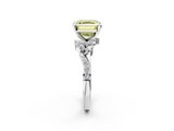 White gold Fancy Yellow Asscher  Solitaire Marquise Twist Band with Six-Prong Setting_2