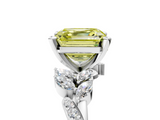 White gold Fancy Yellow Asscher  Solitaire Marquise Twist Band with Six-Prong Setting_5