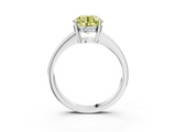 White gold Fancy Yellow Asscher  Solitaire Pavé Band Prong Setting Ring_3