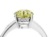 White gold Fancy Yellow Asscher  Solitaire Pavé Band Prong Setting Ring_4