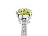 White gold Fancy Yellow Asscher  Solitaire Pavé Band Prong Setting Ring_5