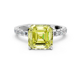 White gold Fancy Yellow Asscher  Solitaire Pavé Band with Four-Prong Setting_17