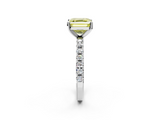 White gold Fancy Yellow Asscher  Solitaire Pavé Band with Four-Prong Setting_19