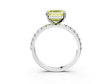 White gold Fancy Yellow Asscher  Solitaire Pavé Band with Four-Prong Setting_20