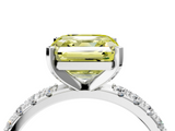 White gold Fancy Yellow Asscher  Solitaire Pavé Band with Four-Prong Setting_21