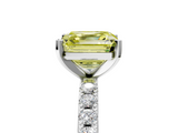 White gold Fancy Yellow Asscher  Solitaire Pavé Band with Four-Prong Setting_22