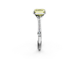 White gold Fancy Yellow Asscher  Solitaire Pavé Band with Four-Prong Setting_36