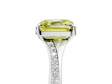 White gold Fancy Yellow Asscher  Solitaire Pavé Band with Four-Prong Setting_39