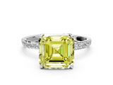 White gold Fancy Yellow Asscher  Solitaire Pavé Diamond Engagement Ring with Four-Prong Setting_17
