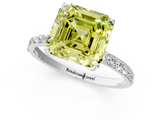 White gold Fancy Yellow Asscher  Solitaire Pavé Diamond Engagement Ring with Four-Prong Setting_18