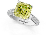 White gold Fancy Yellow Asscher  Solitaire Pavé Diamond Engagement Ring with Four-Prong Setting_19