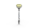 White gold Fancy Yellow Asscher  Solitaire Pavé Diamond Engagement Ring with Four-Prong Setting_19