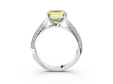 White gold Fancy Yellow Asscher  Solitaire Pavé Diamond Engagement Ring with Four-Prong Setting_20