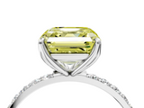 White gold Fancy Yellow Asscher  Solitaire Pavé Diamond Engagement Ring with Four-Prong Setting_21