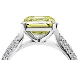 White gold Fancy Yellow Asscher  Solitaire Pavé Diamond Engagement Ring with Four-Prong Setting_22