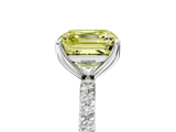 White gold Fancy Yellow Asscher  Solitaire Pavé Diamond Engagement Ring with Four-Prong Setting_22