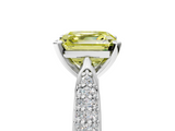 White gold Fancy Yellow Asscher  Solitaire Pavé Diamond Engagement Ring with Four-Prong Setting_23