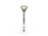 White gold Fancy Yellow Asscher  Solitaire Pave Diamond Engagement Ring with Four-Prong Setting_2